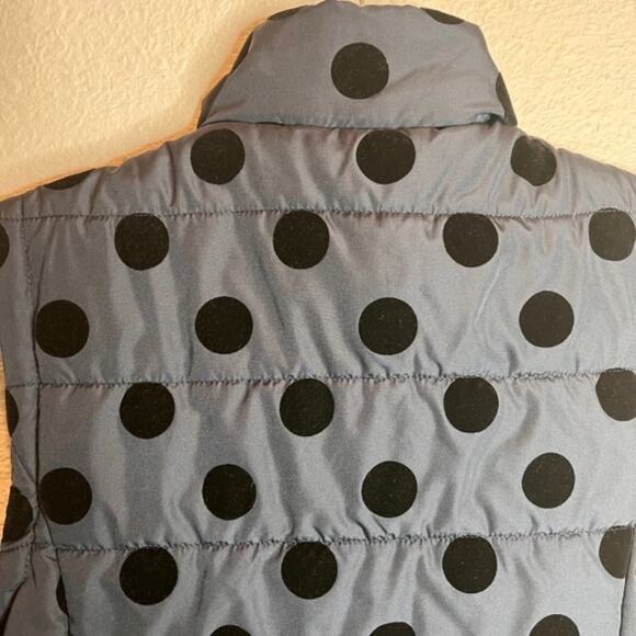 Kenneth Cole Puffer Vest Navy Jacket Womens w/Black Velvet Dots Sz XS - Picture 8 of 11